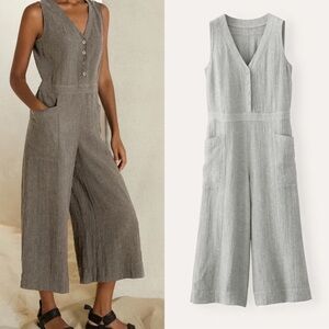 Poetry Crinkle Linen Blend Jumpsuit